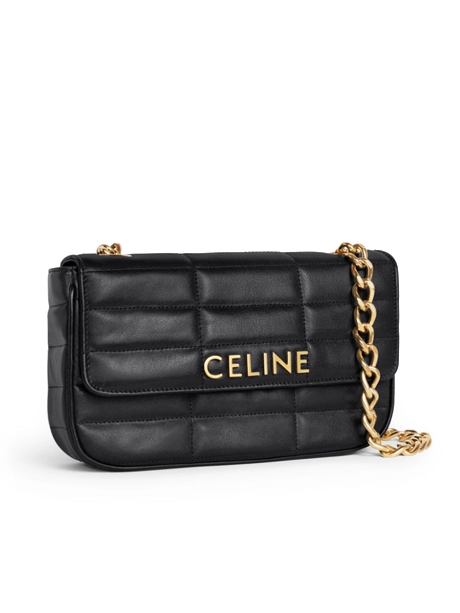Chain Shoulder Bag Matelasse Monochrome In Quilted Goatskin Black