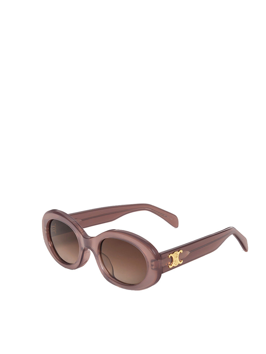 Oval Sunglasses CL40194U in Milky Hazelnut