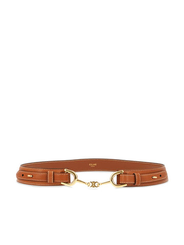 Triomphe Belt with Horsebit in Tan