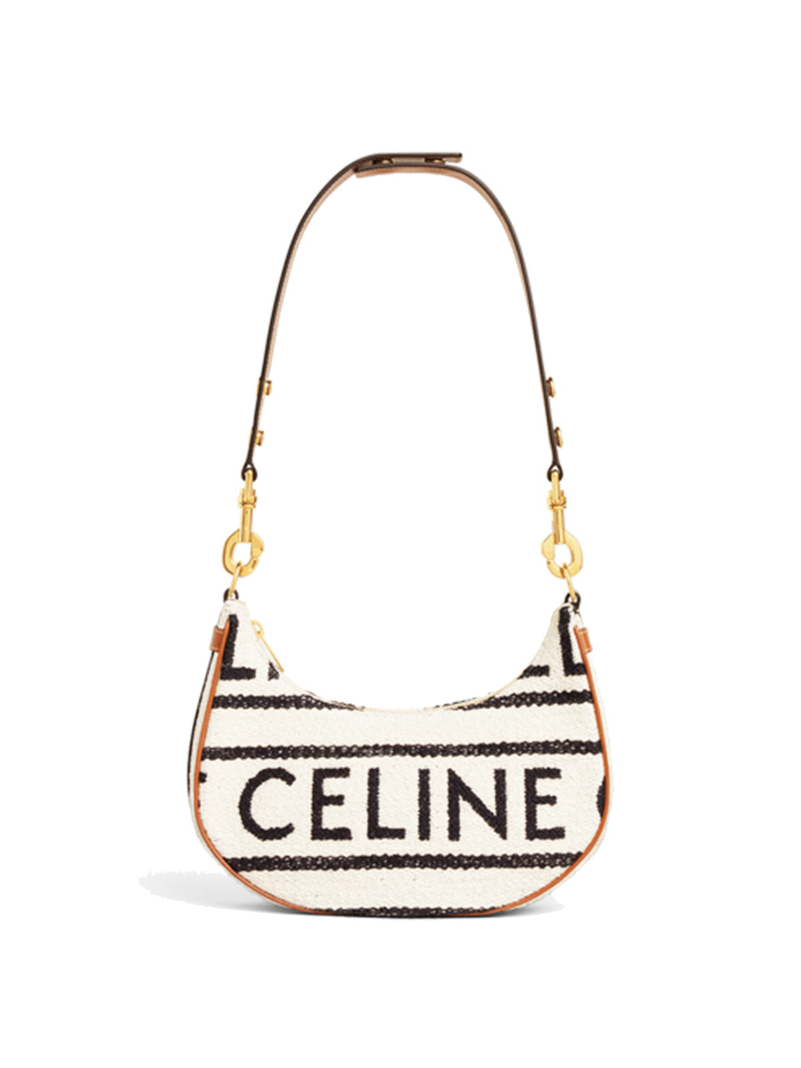 Medium Ava Strap Bag in Textile  in White/Black