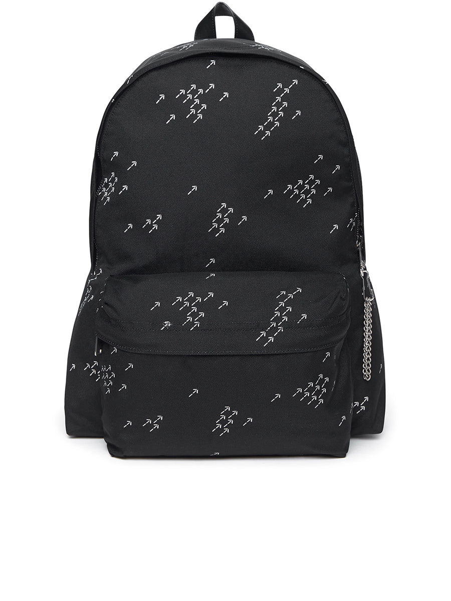 Medium Backpack in Nylon with Arrows Print