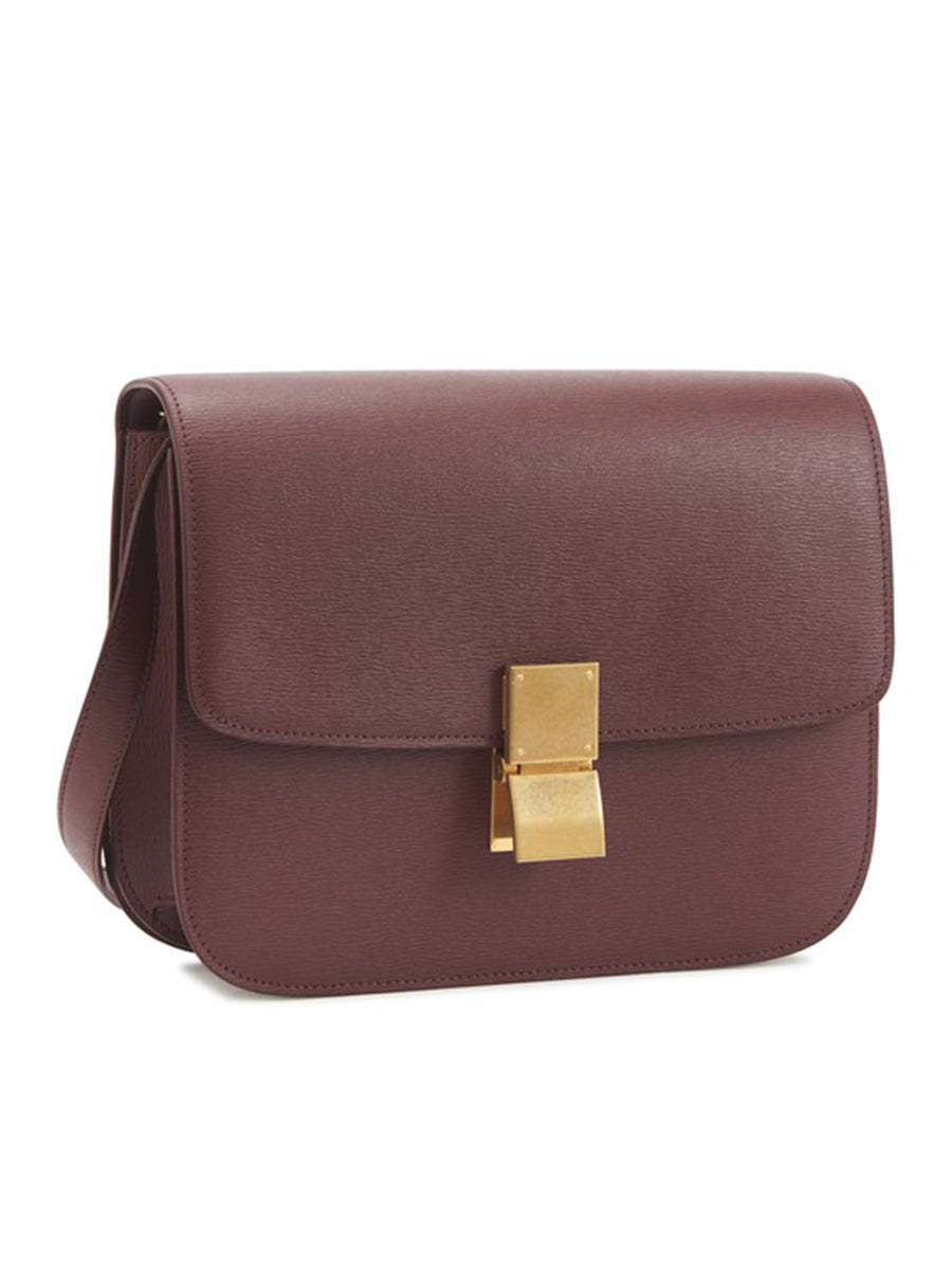 Medium Classic Bag in Grenat Calfskin Liégé