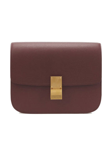 Medium Classic Bag in Grenat Calfskin Liégé