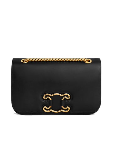 Medium Bag Triomphe Frame in Shiny Calfskin Black