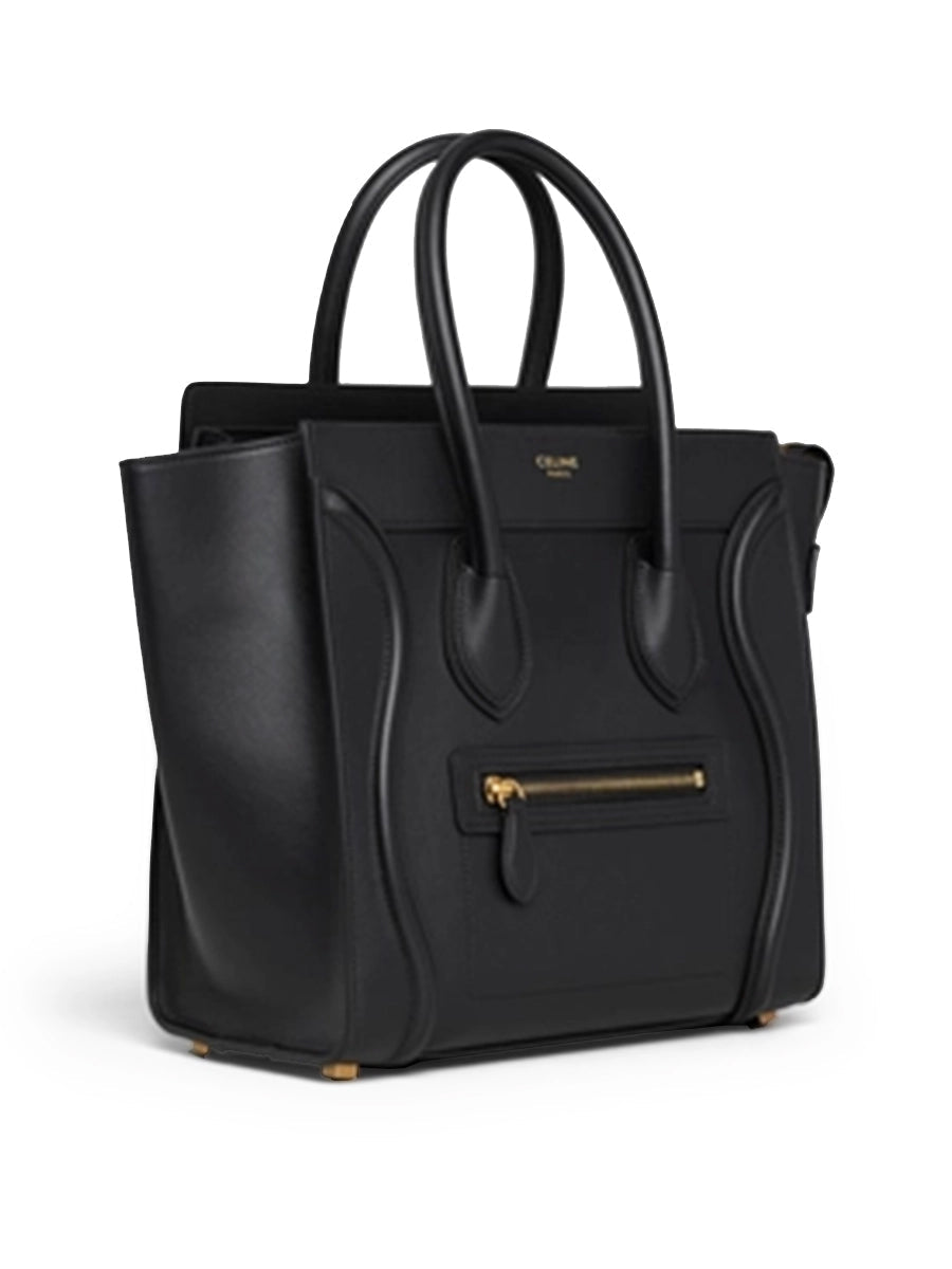Micro Luggage Handbag In Smooth Calfskin Black