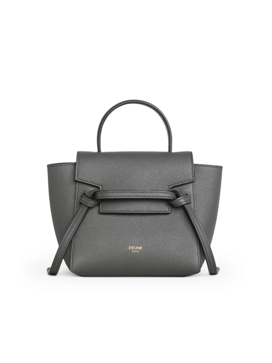 Pico Belt Bag in Grained Calfskin Grey