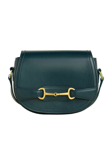 Small Crecy Bag in Shiny Calfskin Dark Green