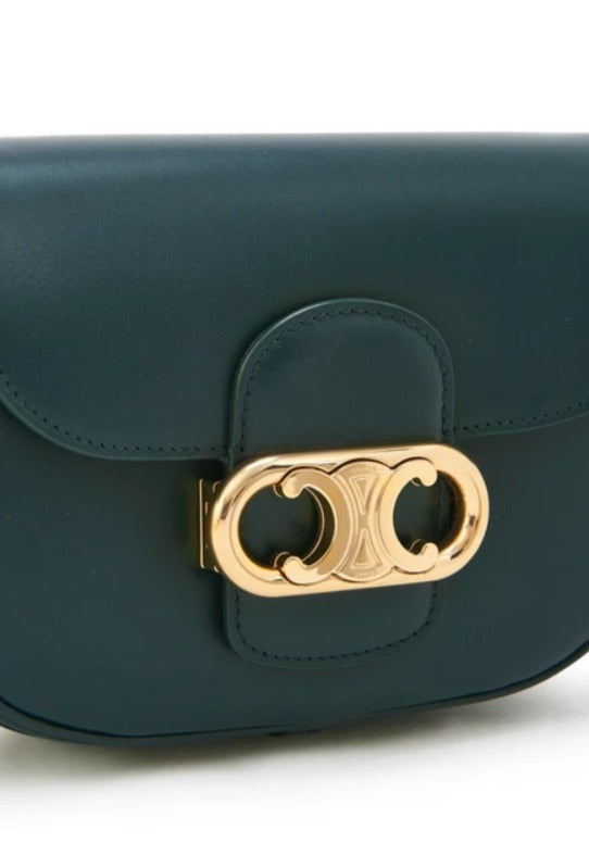 Small Triomphe Maillon Bag In Dark Green