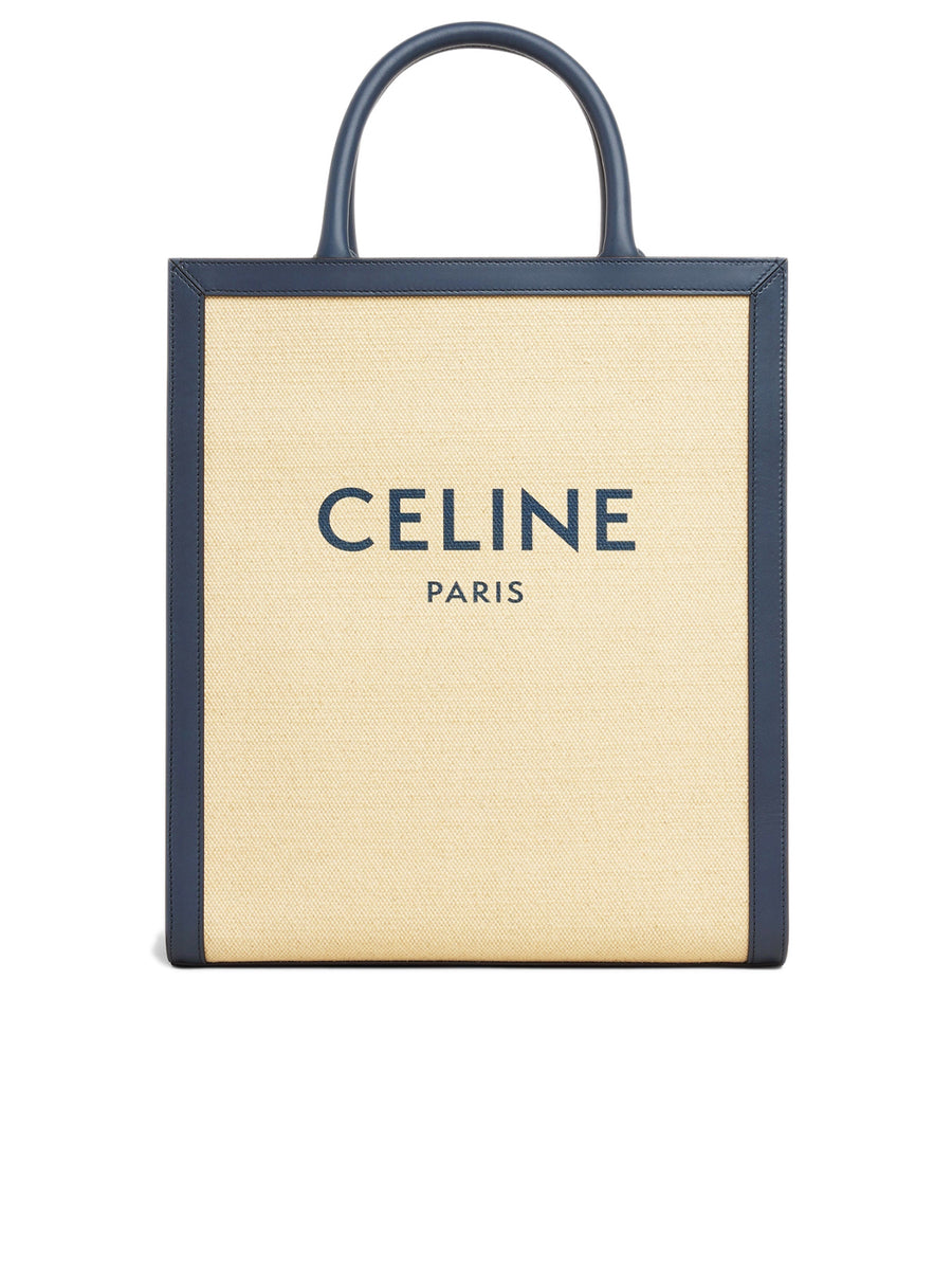 Small Vertical Cabas Celine in Canvas with Celine Print and Calfskin