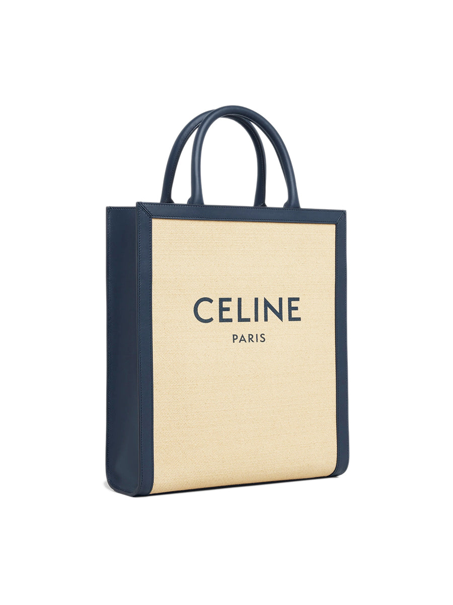 Small Vertical Cabas Celine in Canvas with Celine Print and Calfskin