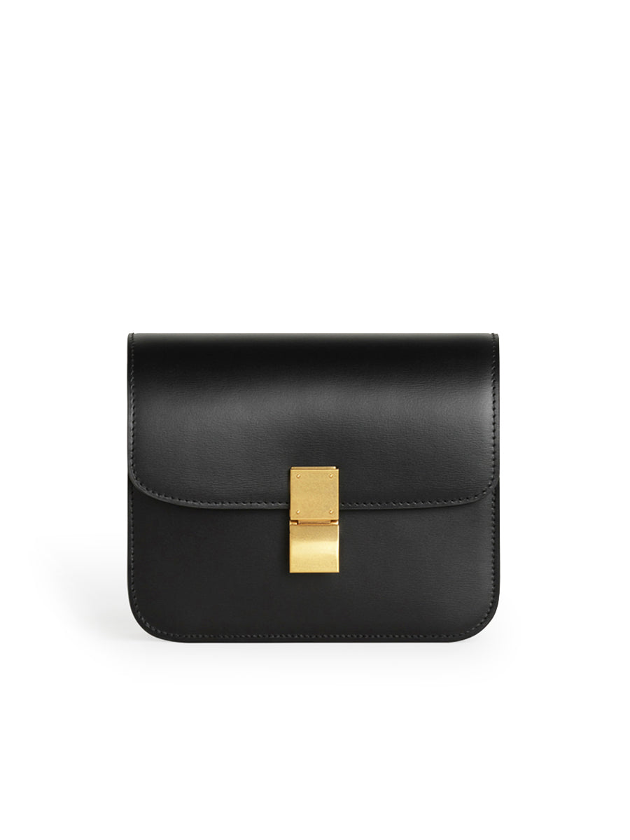 Teen Classic Bag in Box Calfskin in Black