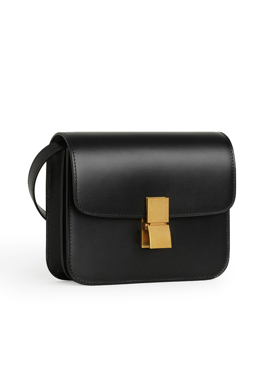 Teen Classic Bag in Box Calfskin in Black