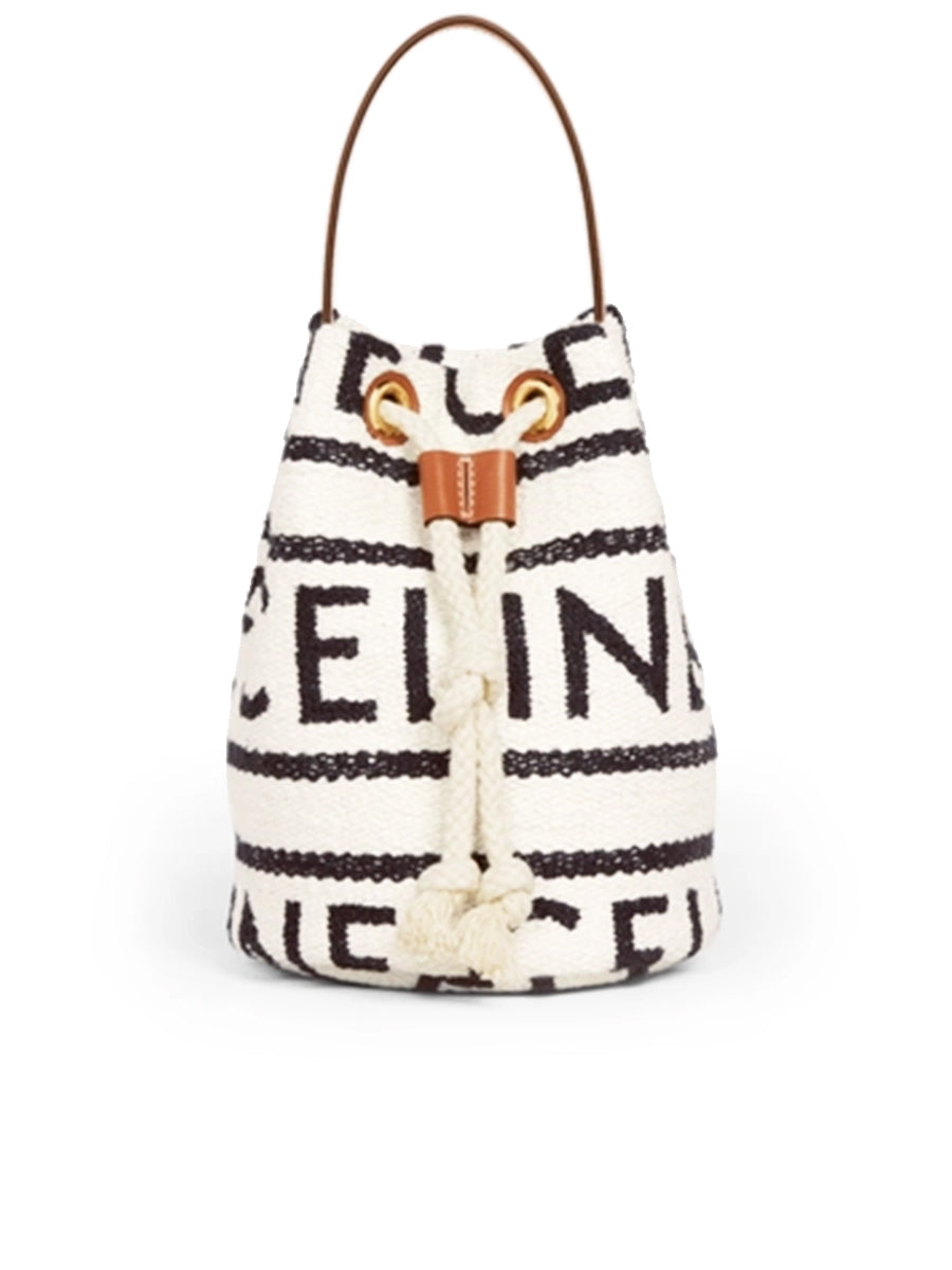Teen Drawstring in Textile with Celine All-Over and Calfskin