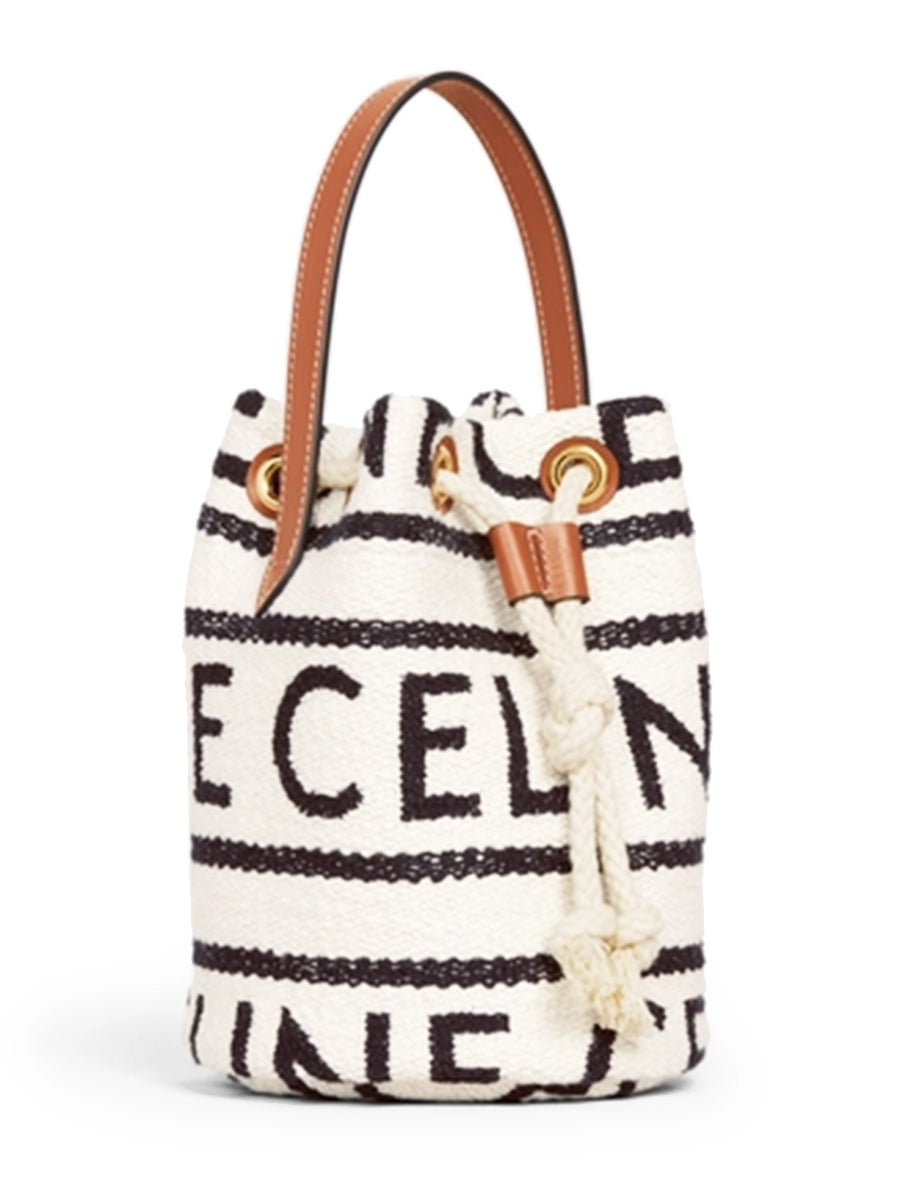 Teen Drawstring in Textile with Celine All-Over and Calfskin