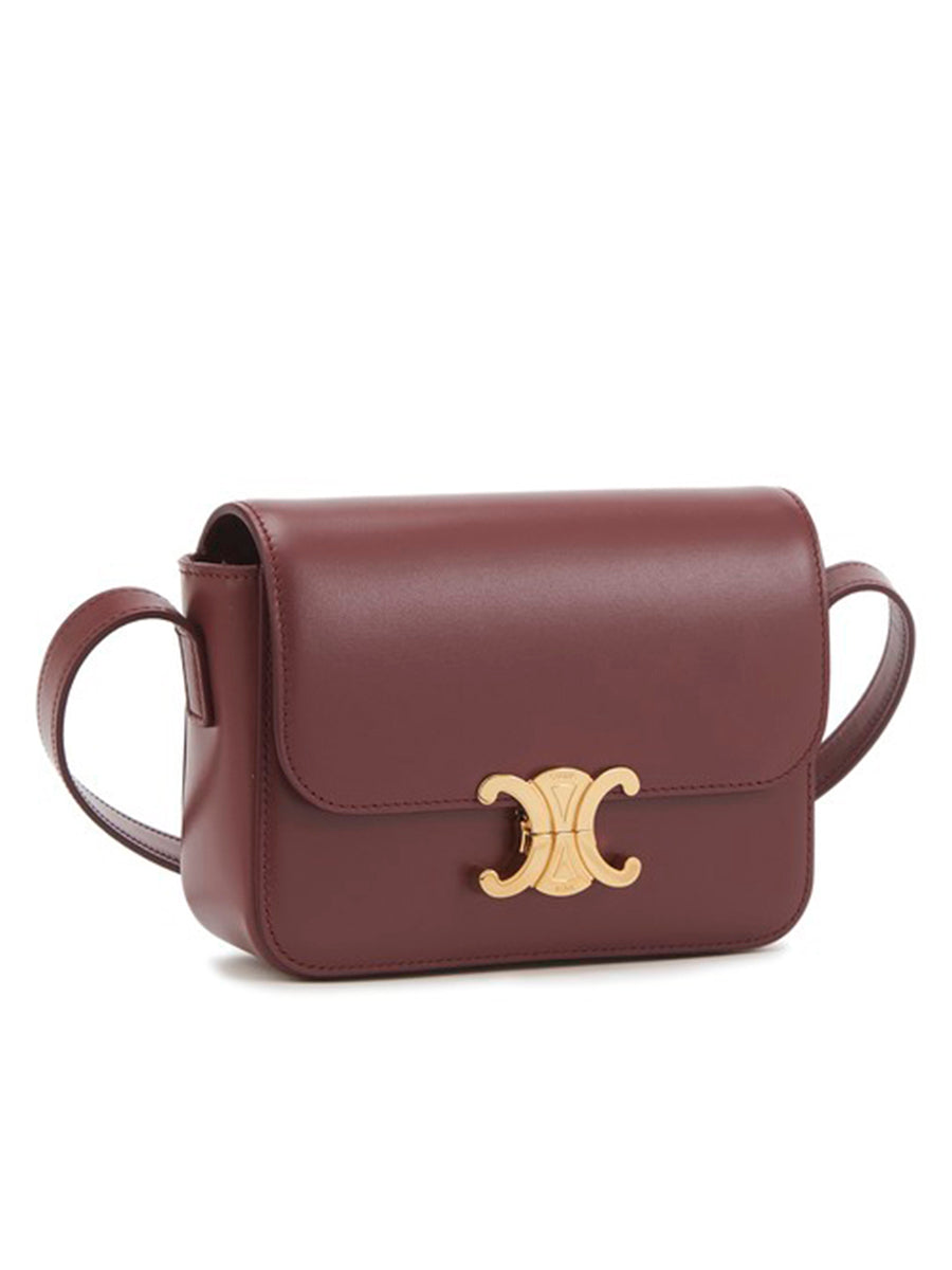 Teen Triomphe Bag in Grenat Shiny Calfskin