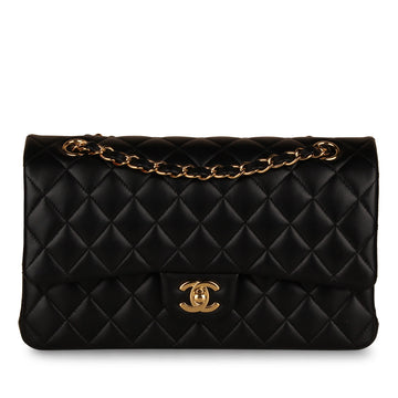 Chanel Classic Flap Bag Medium Black Lambskin