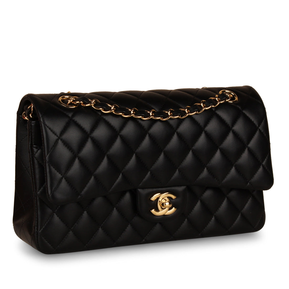 Chanel Classic Flap Bag Medium Black Lambskin