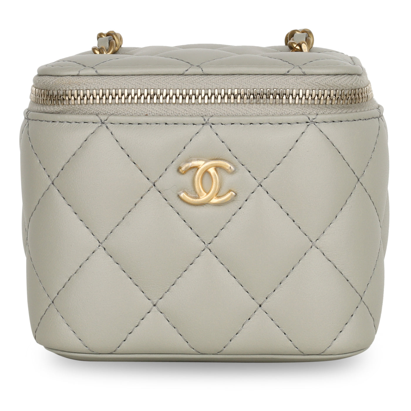 Chanel Grey Mini Pearl Crush Vanity Case