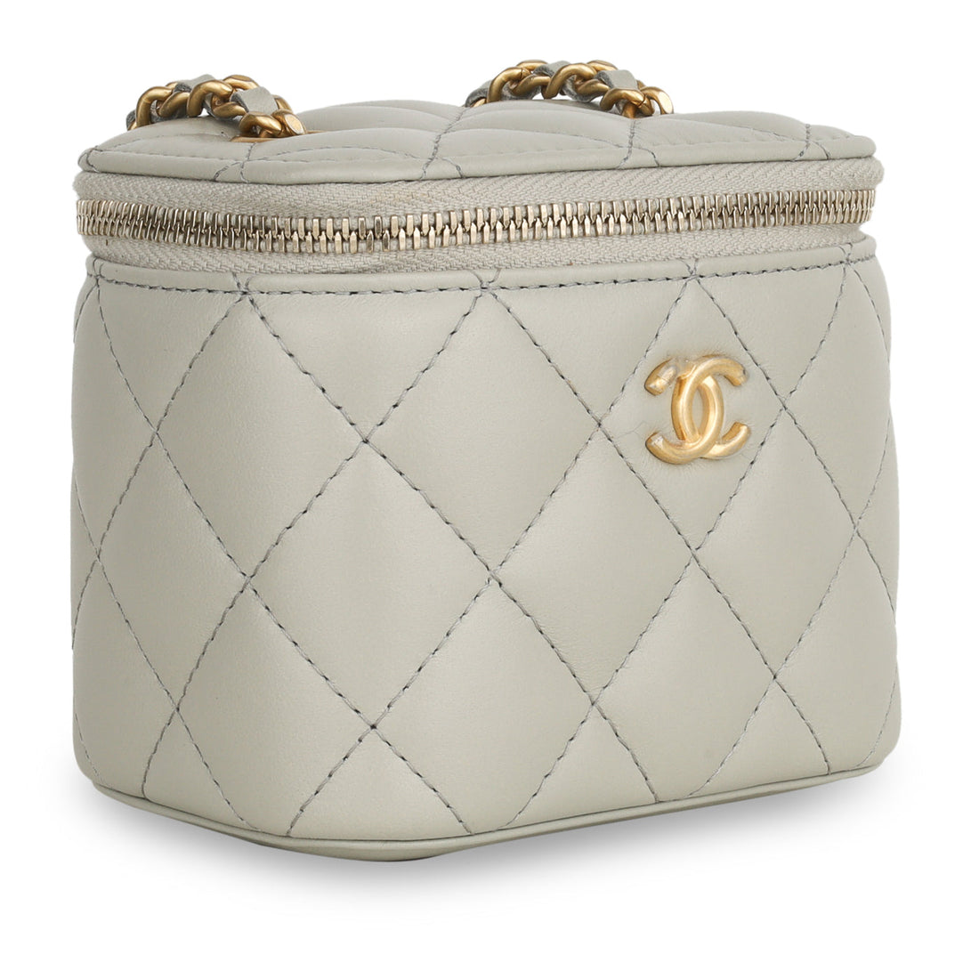 Chanel Grey Mini Pearl Crush Vanity Case