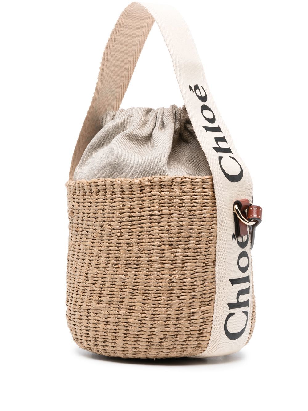 CHLOÉ Mini Raffia Bucket Handbag