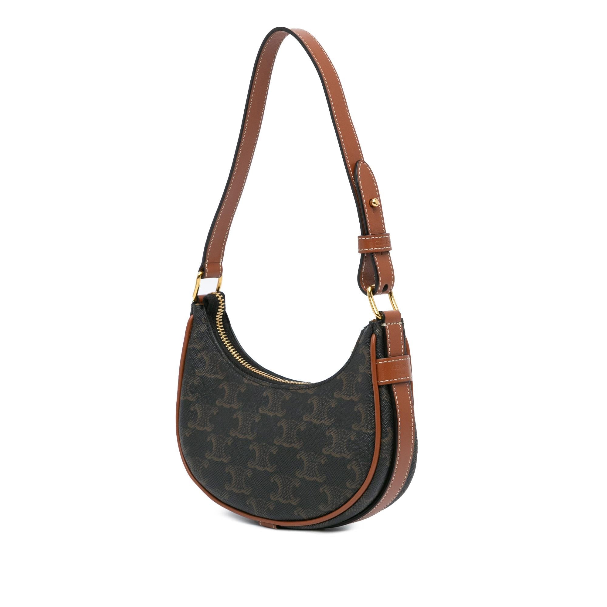 Celine Mini Triomphe Coated Canvas Ava Shoulder Bag