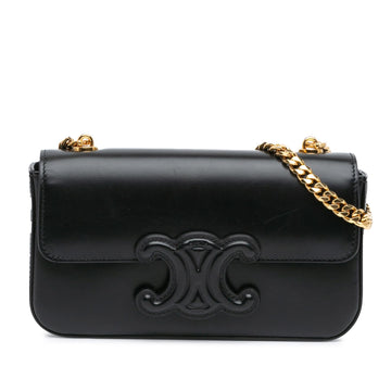 Celine Shiny Calfskin Triomphe Claude Chain Shoulder Bag