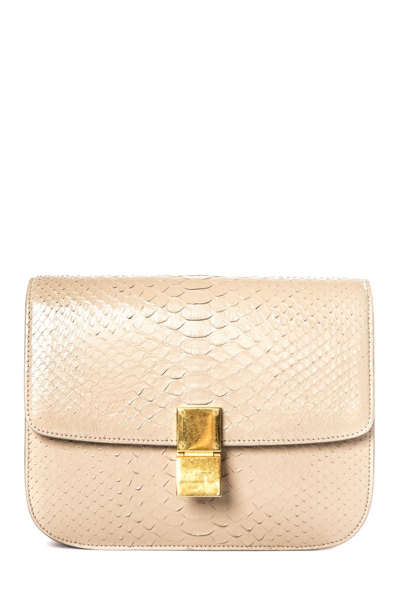 Celine Tan Python Classic Box Crossbody