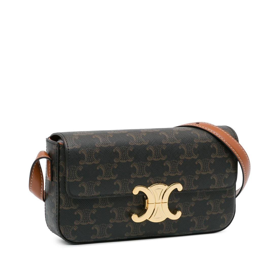 Celine Triomphe Calfskin Claude Shoulder Bag (SHG-bdLDog)