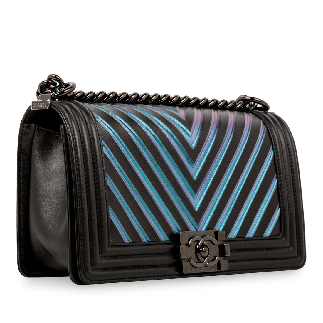 Chanel Iridescent Chevron Boy Bag Medium