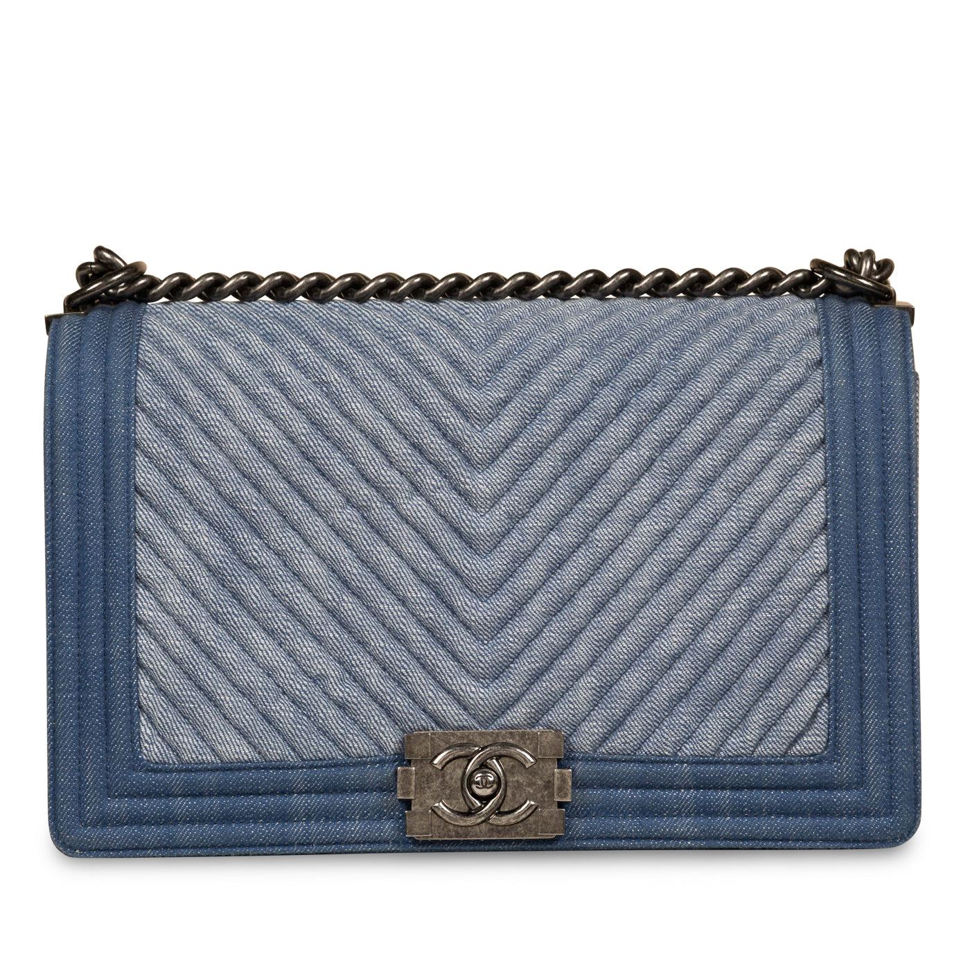 Chanel Denim Chevron Boy Bag Medium
