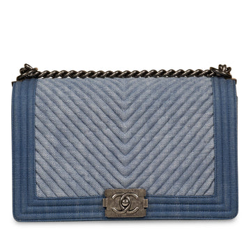 Chanel Denim Chevron Boy Bag Medium