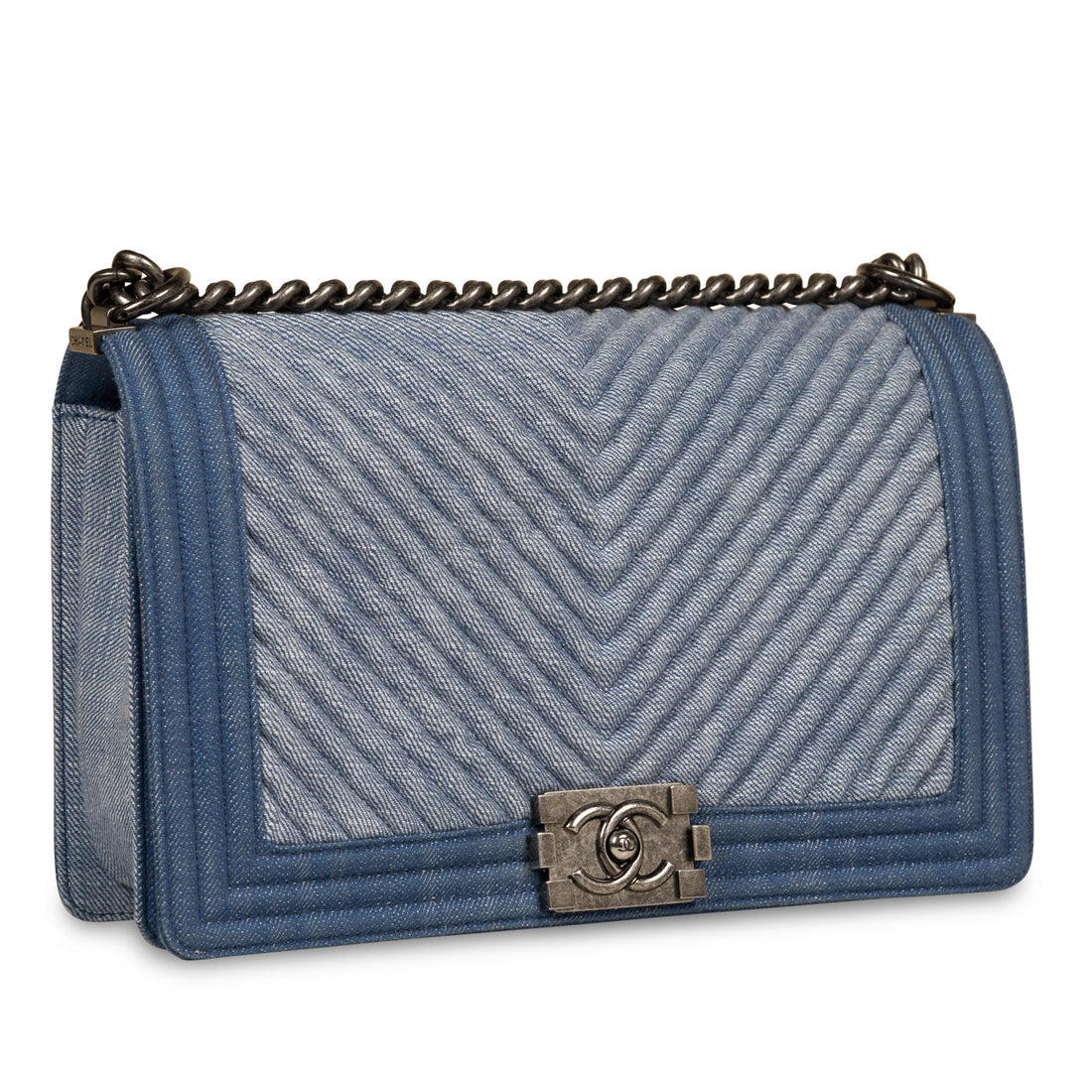 Chanel Denim Chevron Boy Bag Medium