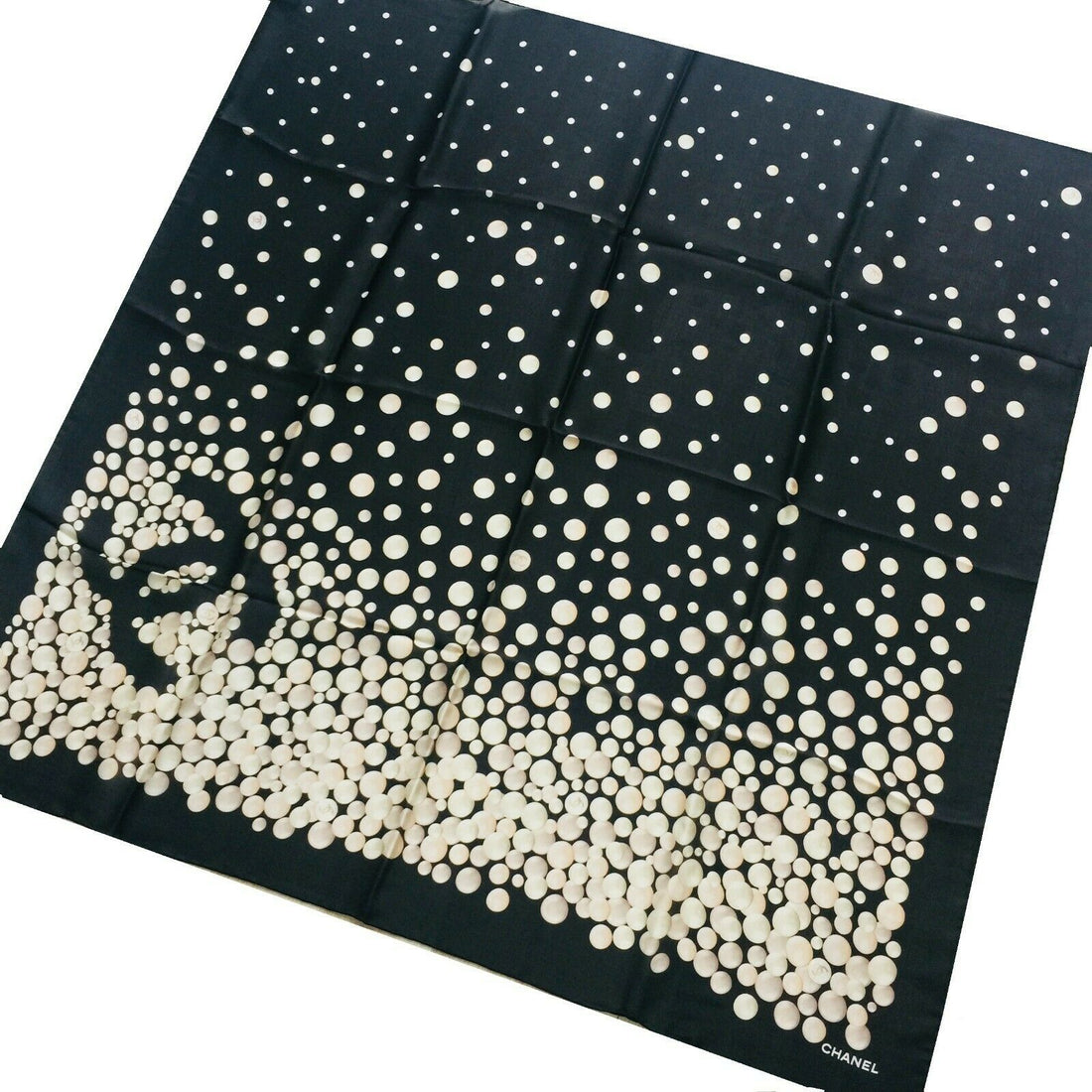 Chanel Bubbles Geometric Print Silk Scarf