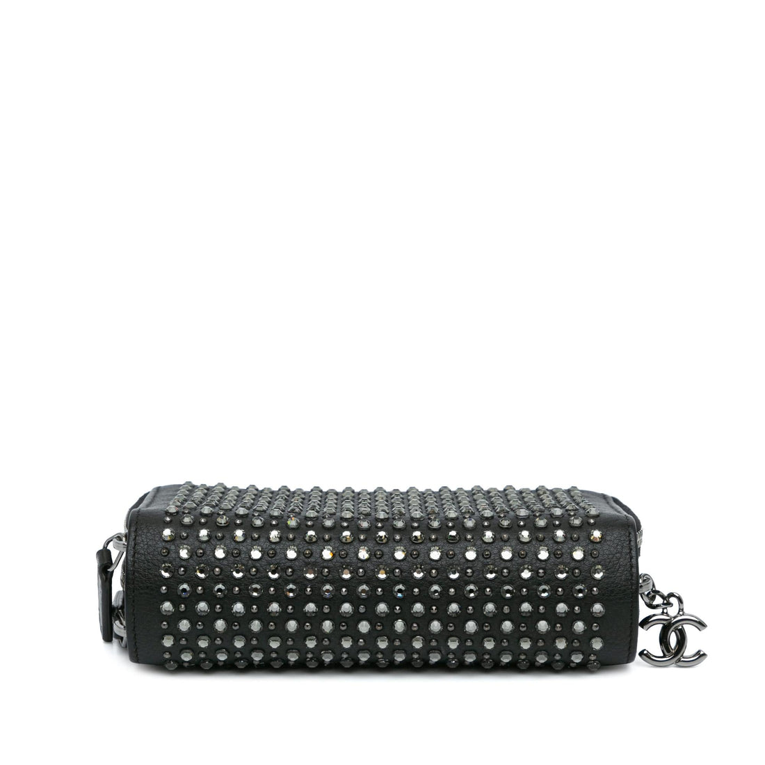Chanel Bull Leather Studded Zip Wallet