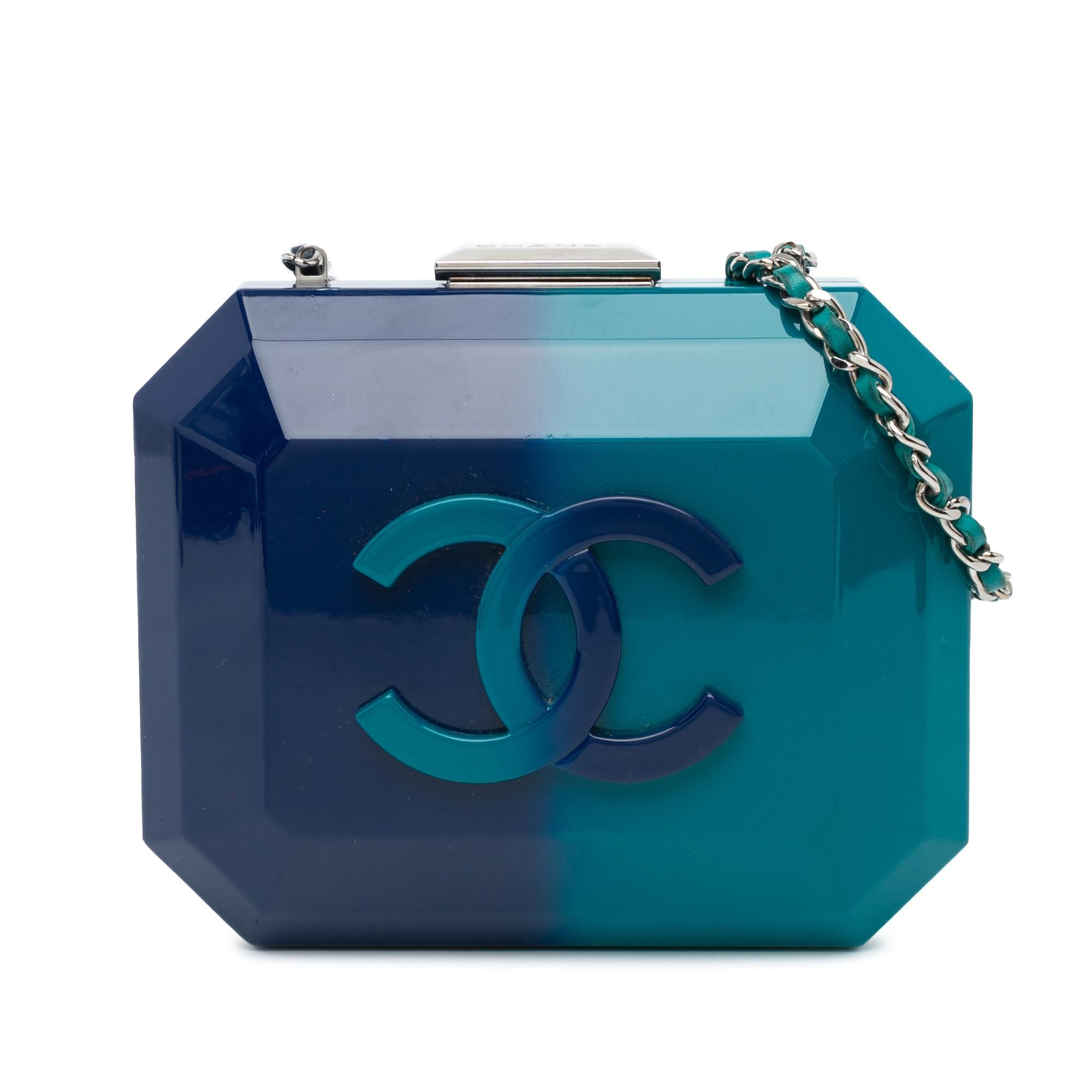 Chanel CC Ombre Plexiglass Clutch on Chain (SHG-RD2nKl)