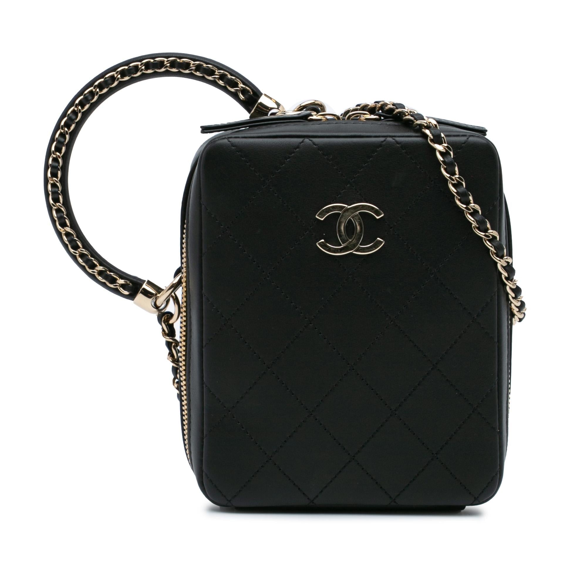 Chanel Calfskin Stitched Cup Of Tea Vanity Case