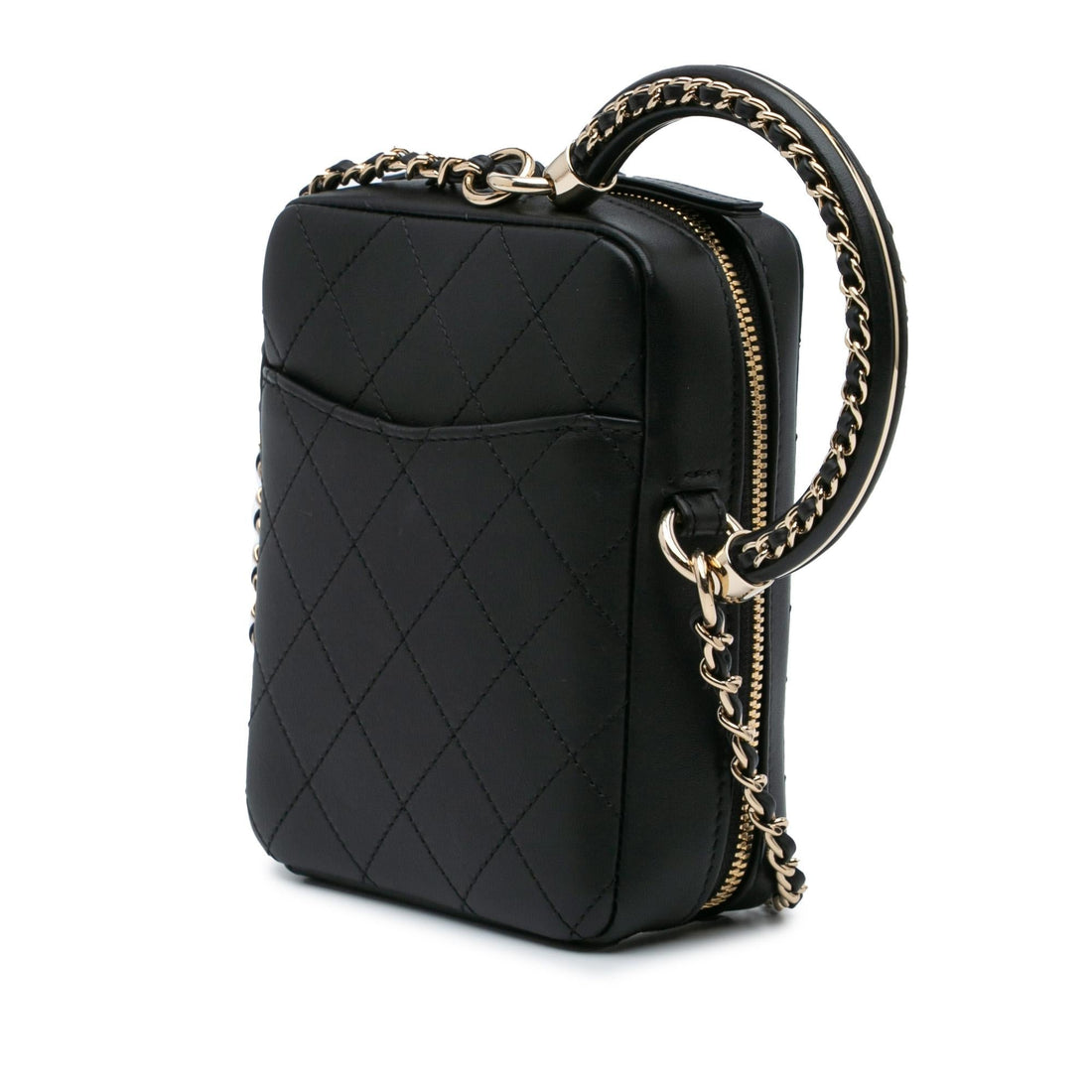 Chanel Calfskin Stitched Cup Of Tea Vanity Case