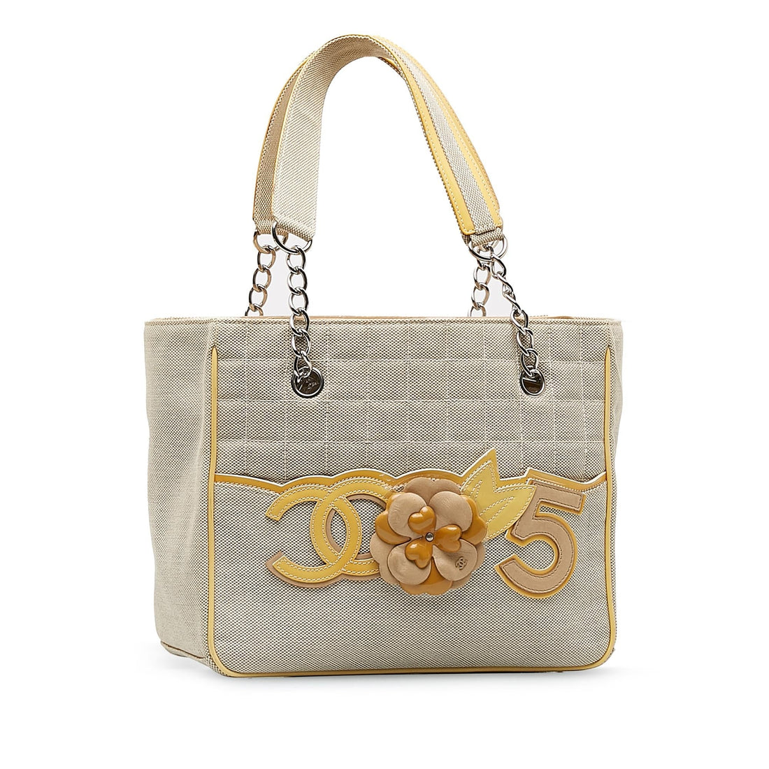 Chanel Camellia CC Choco Bar No. 5 Shoulder Bag (SHG-CGt5YO)