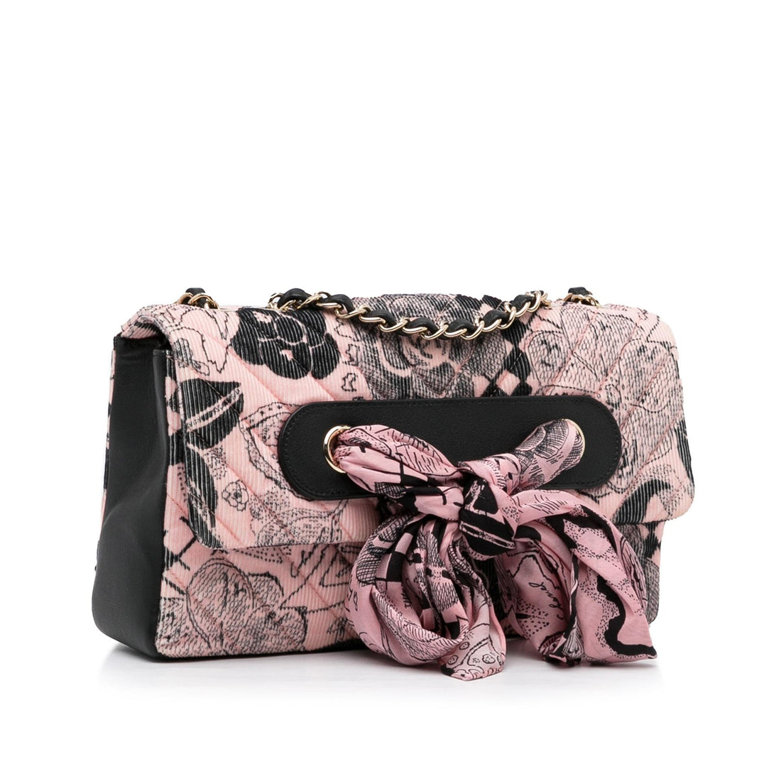 Chanel Camellia Scarf Ribbon Shoulder Bag (SHG-oP0g5S)