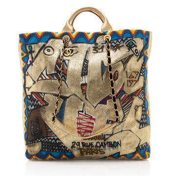 Chanel Canvas Graffiti Paris-New York Street Spirit Maxi Shopping Tote (SHF-18612)