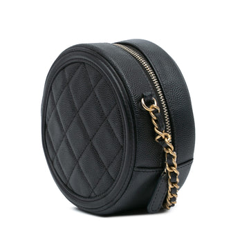 Chanel Caviar CC Filigree Round Crossbody