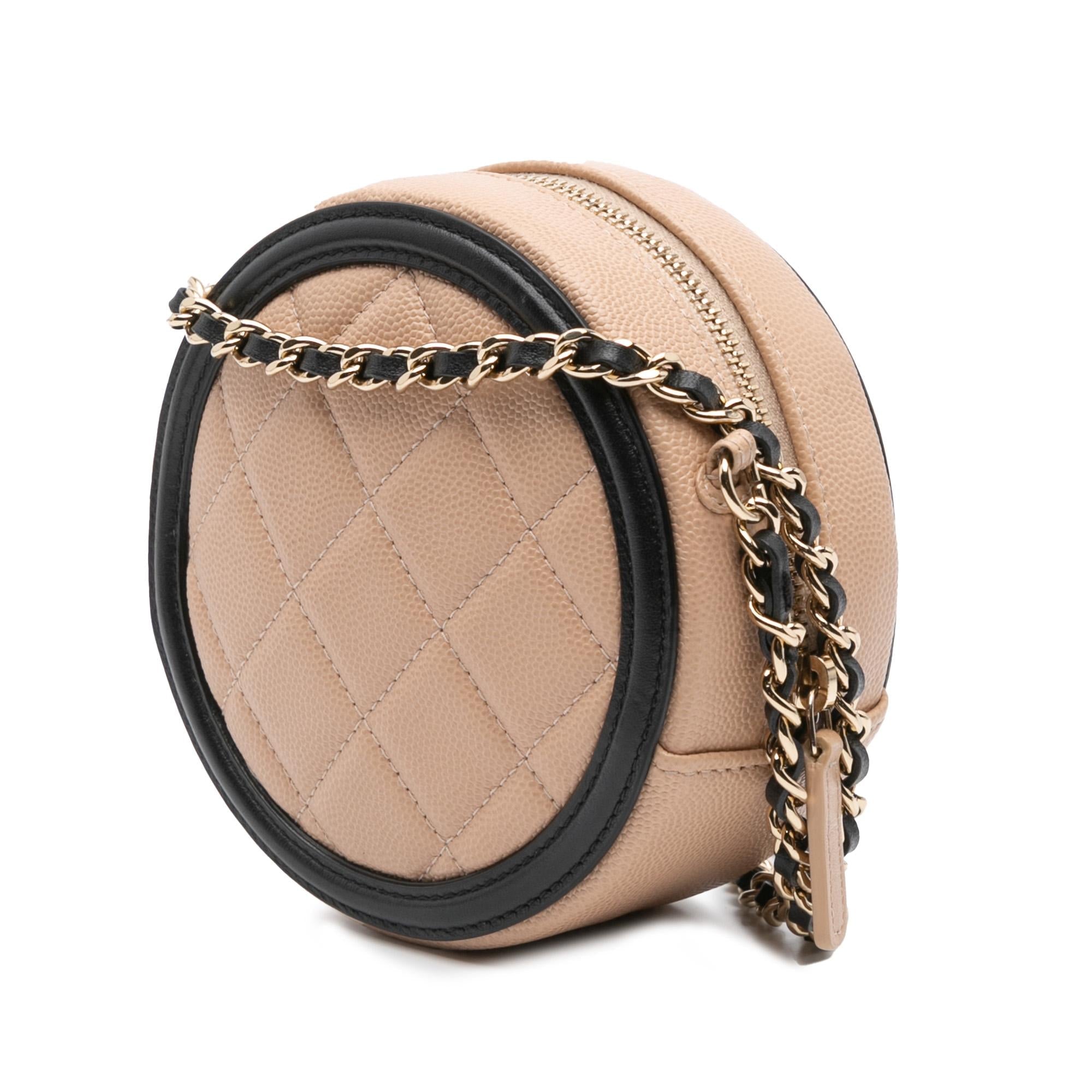 Chanel Caviar CC Filigree Round Crossbody