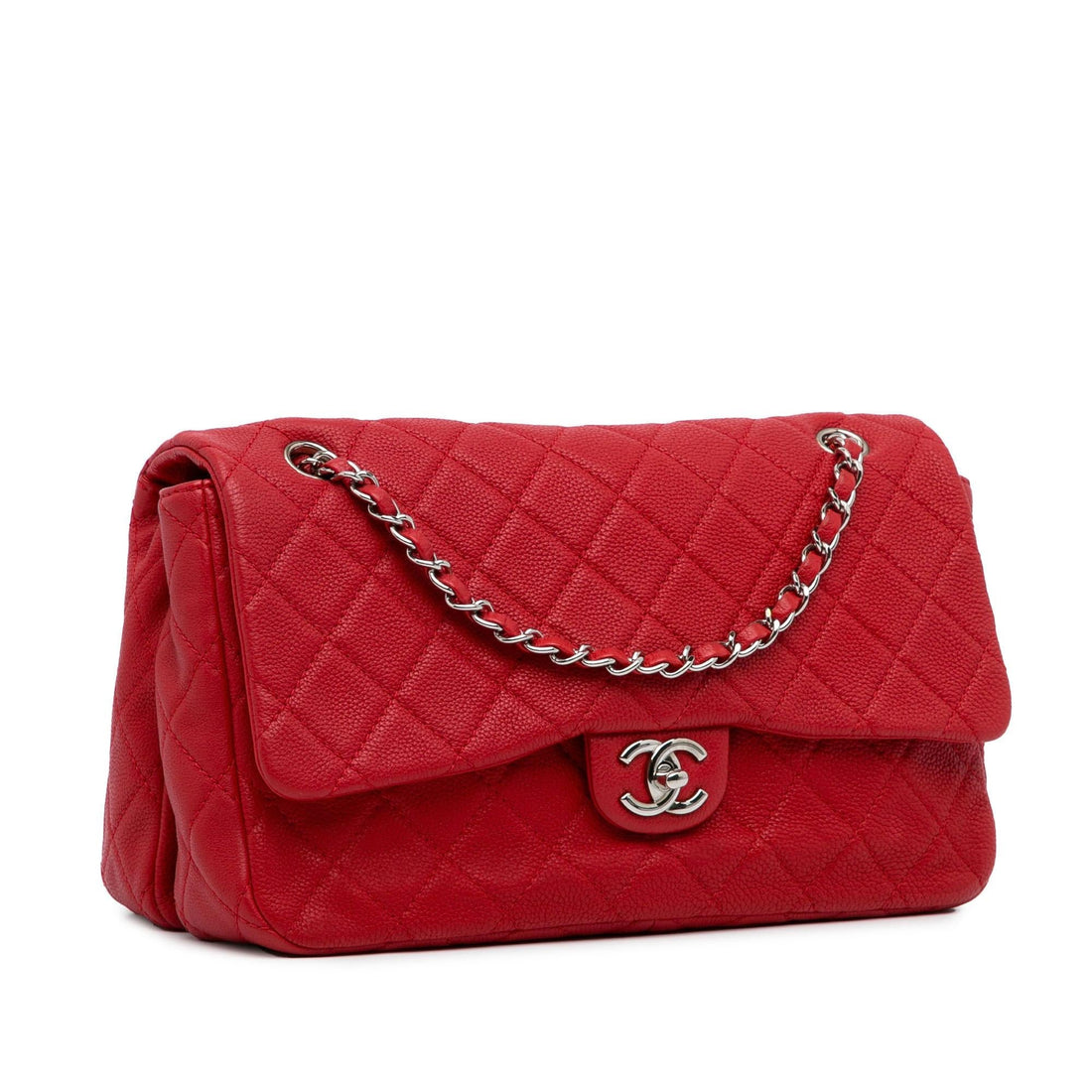 Chanel Caviar Double Compartment CC Chain Flap (SHG-BhsLJG)