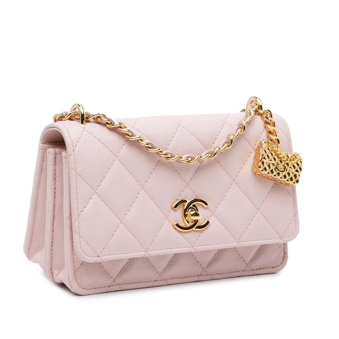 Chanel Caviar Flap Charm Wallet on Chain (SHG-4u15E1)
