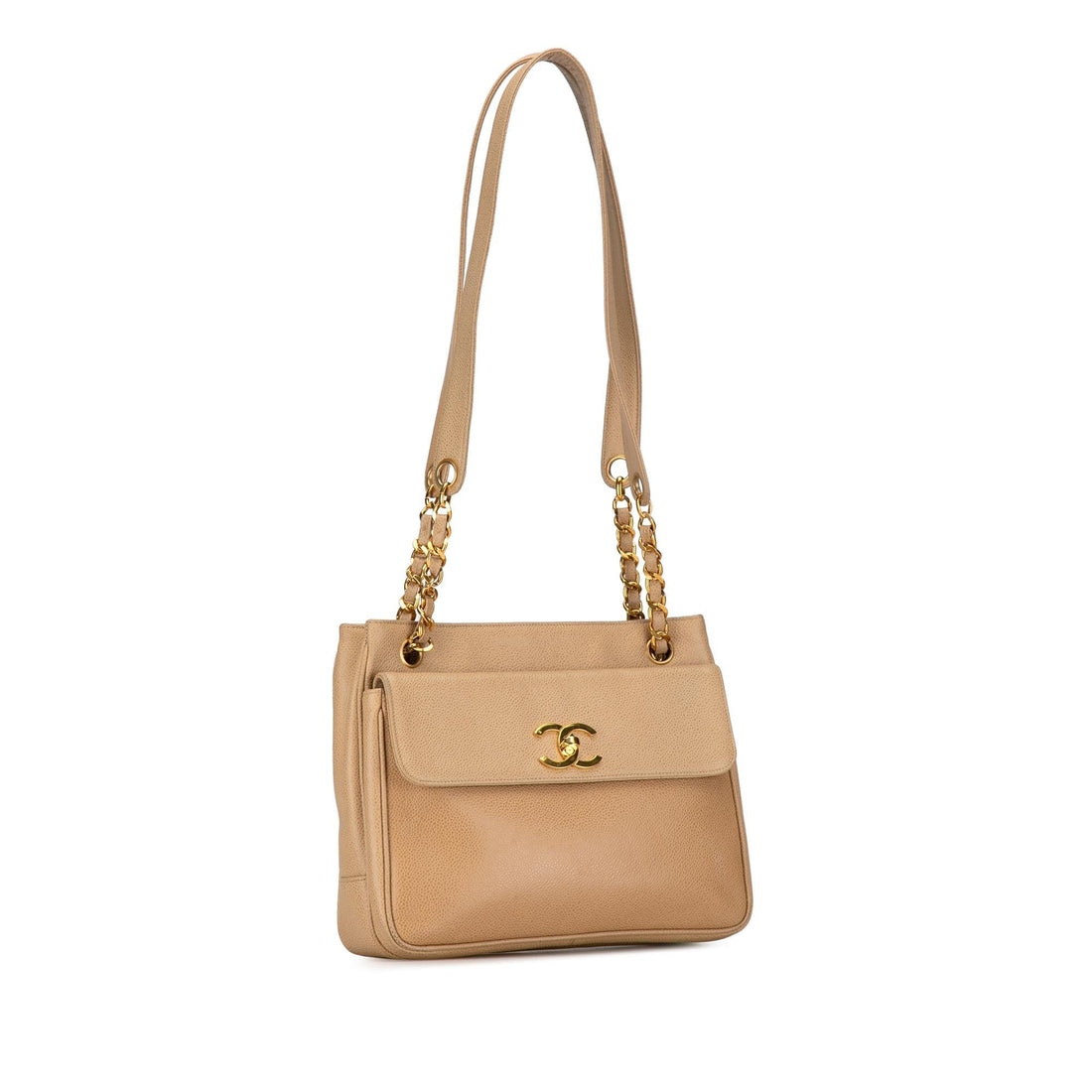 Chanel Caviar Front Pocket Chain Shoulder Bag (SHG-xhb7Aj)