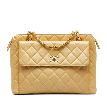 Chanel Caviar Front Pocket Shoulder Bag (SHG-pwata3)