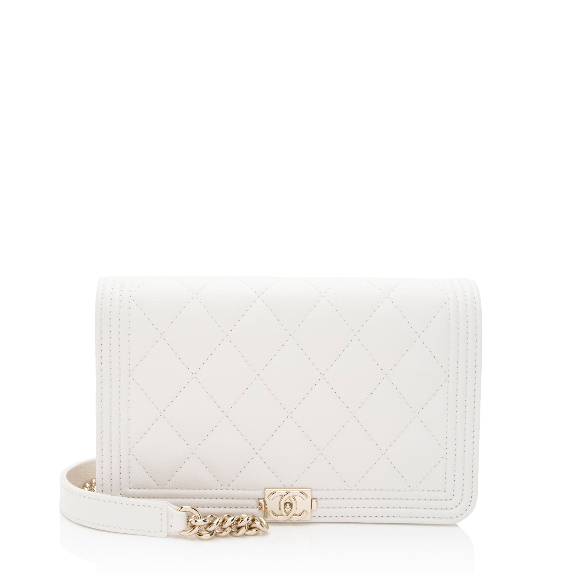 Chanel Caviar Leather Boy Wallet on Chain (SHF-z9WBsL)