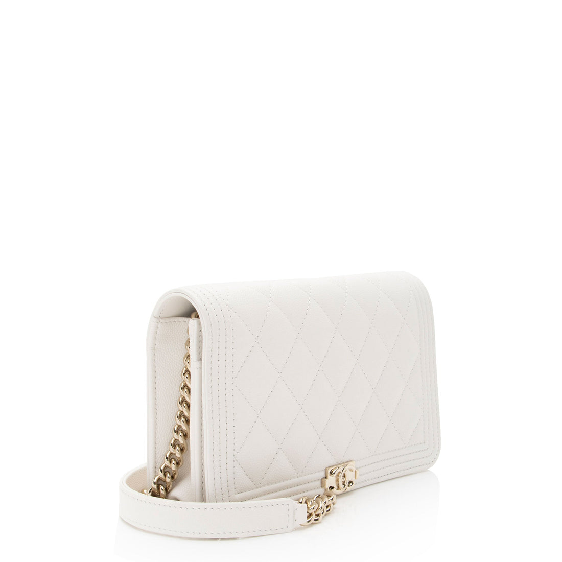 Chanel Caviar Leather Boy Wallet on Chain (SHF-z9WBsL)