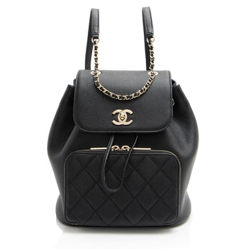 Chanel Caviar Leather Business Affinity Backpack (SHF-oTQxcP)