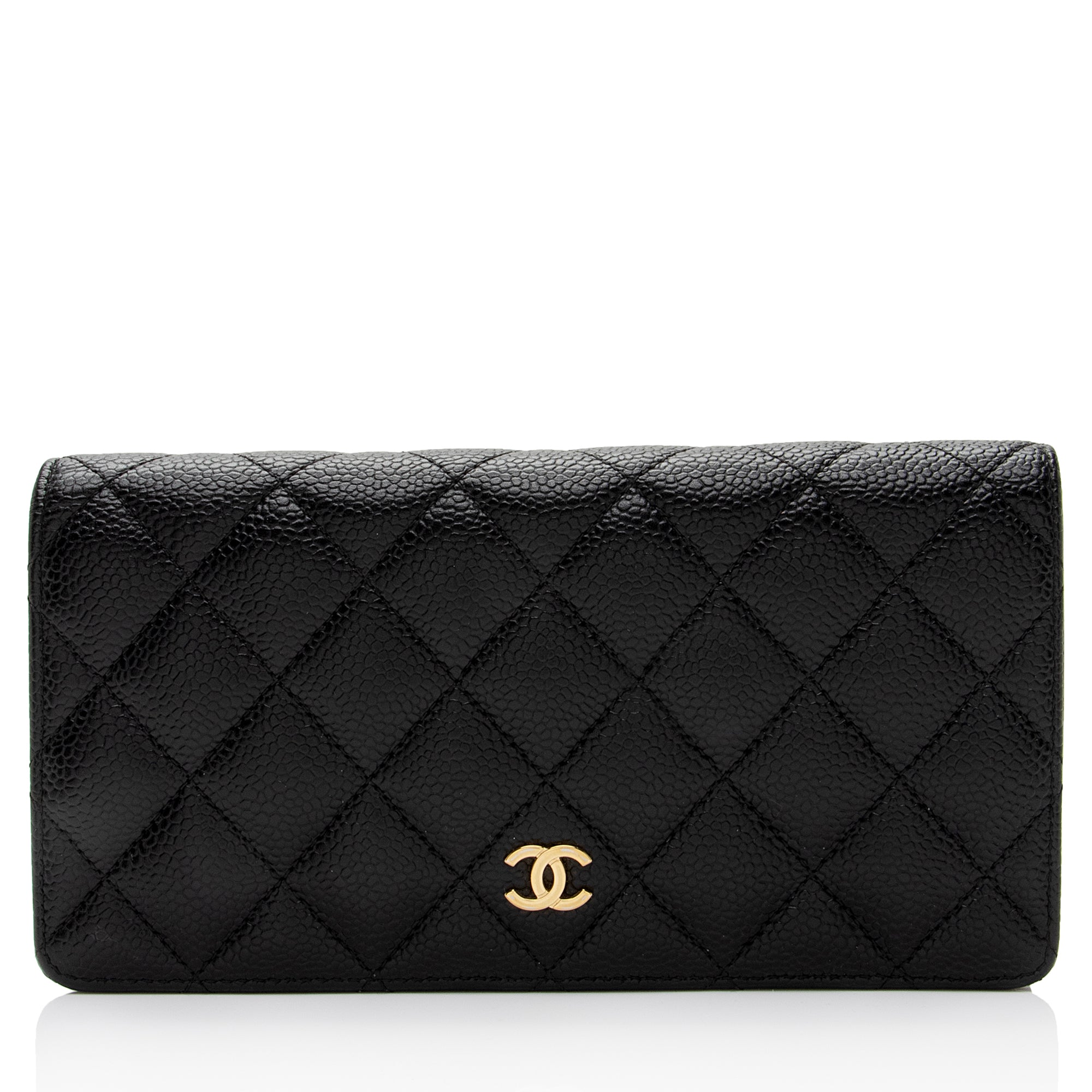 Chanel Caviar Leather CC Yen Wallet (SHF-xXH8cp)